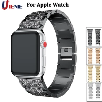 

Diamond Strap for Apple Watch Band 38mm 42mm 40mm 44mm Wristband Luxury Replacement Watchband for iWatch Series 4 3 2 1 Bracelet