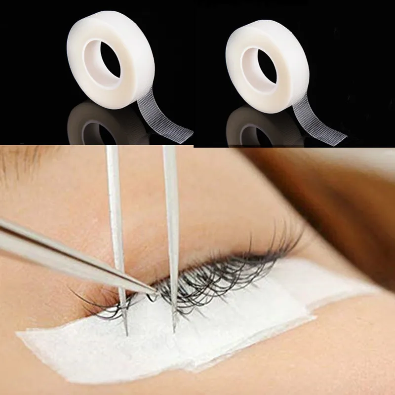 

2 rolls Breathable Easy to tear Medical Tape Transparent PE Paper Under Patches Eyelash Extension Supply Eyelash Extension Tape