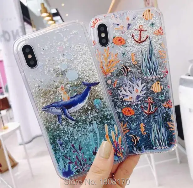 Мягкий чехол из ТПУ с жидким дельфином для Iphone X 8 7 6 6S Plus Xiaomi MI 5X A1 6X A2 MIX2S MIX 2S Redmi 5 NOTE5