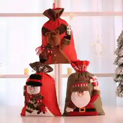 Милый Рождественский подарок сумки конфеты Счастливого Рождества карманы держатели сумка Санта Клаус Снеговик Дети банкет