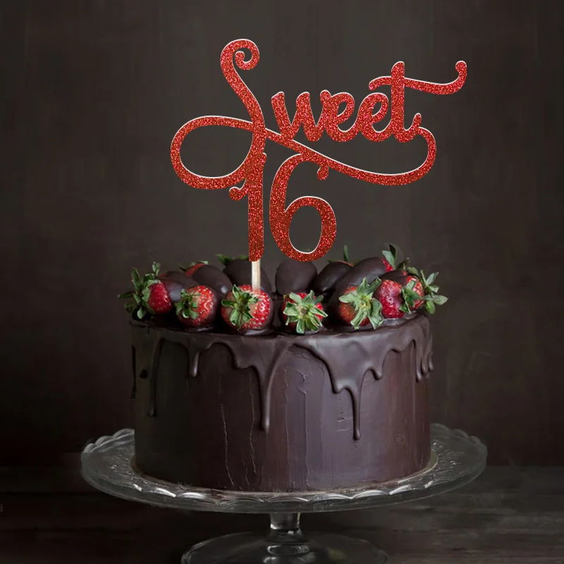 Sixteenth 16th Birthday Cake Topper 16 Years Old