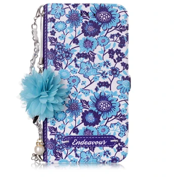 

Flowers Flip Leather Case For LG K10 K8 2017 Cover with Strap Flower Silicone Luxury Wallet Cute Girly Protective Cover Case