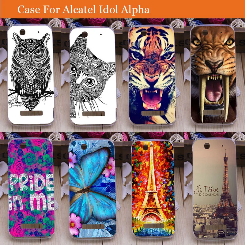 

Case For Alcatel One Touch Idol Alpha 6032 6032A 6032X OT6032 TCL S860 Hard Cover Butterfly Tiger Rose Pattern Phone Case