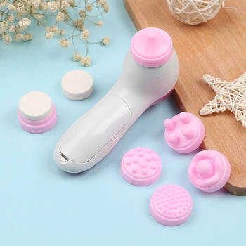 

6 in 1 Electric Facial Cleanser Wash Face Cleaning Machine Pore Cleaner Body Cleansing Massage Mini Skin Beauty Massager Brush