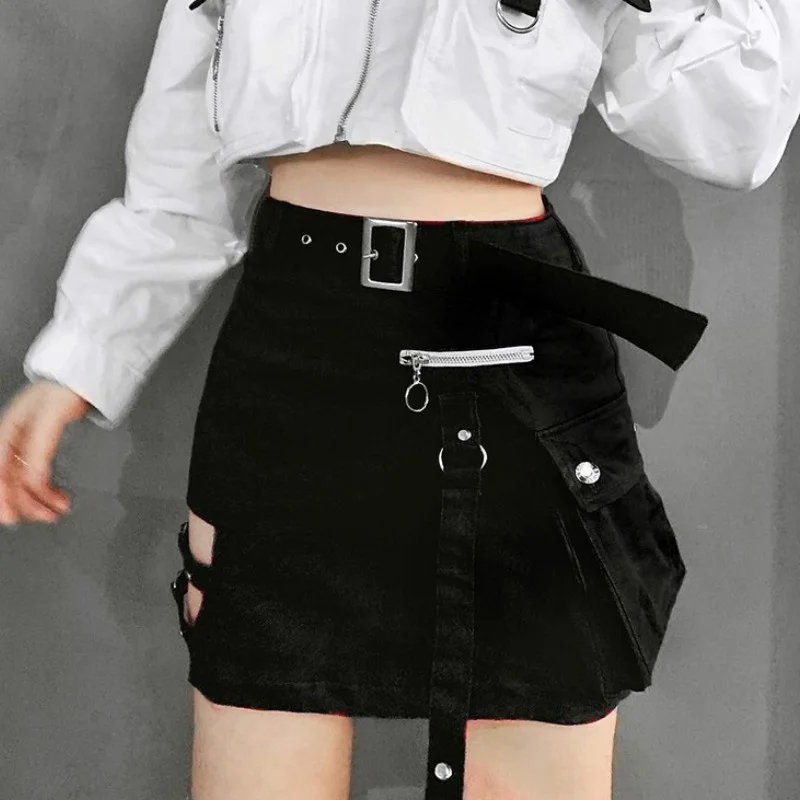 

Gothic Denim Shorts Bandage Black Hole Sexy Hot Fashion Summer Slim Ripped Jeans Short Pants Lacing Goth Casual Shorts 912-A246