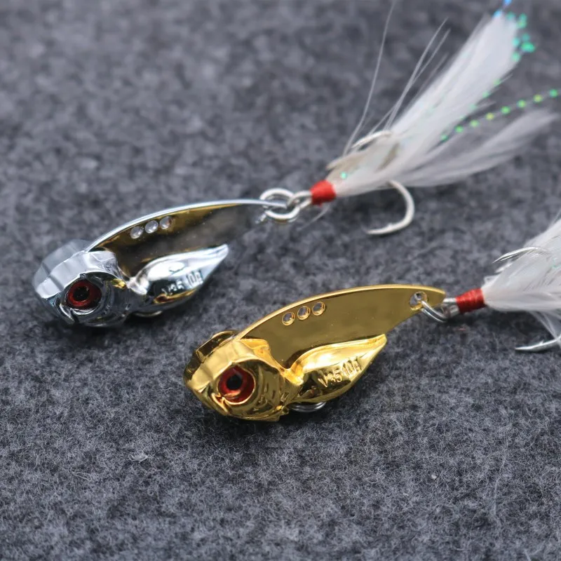 1pcs 5g/10g/15g Metal vib with Treble hooks pesca jig artificial bait spoon fishing bait cicada lure bass vib