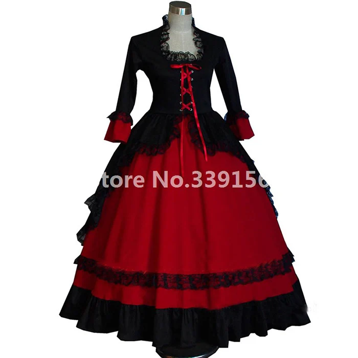 Frauen Vintage Mittelalter Renaissance Kleid Cosplay Kostüme Prinzessin Gothic