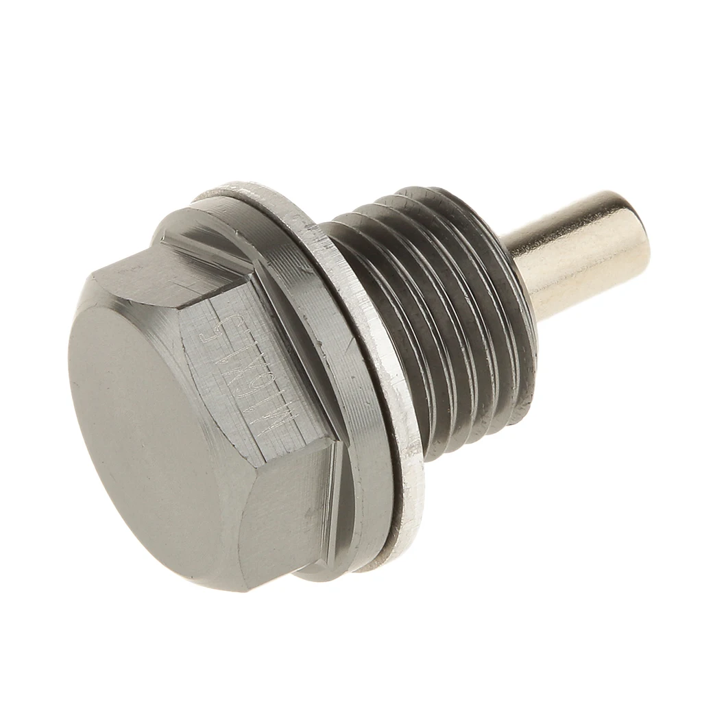 M16X1.5 Anodized Magnetic Engine Oil Pan Drain Bolt Plug for Subaru Titanium Magnetic Oil Drain Plug Fits for Subaru Toyota