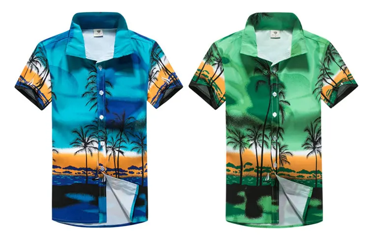Мужская пляжная рубашка Aloha мужская гавайская рубашка с коротким рукавом с принтом пальмы летние быстросохнущие рубашки часть сёрфинга праздник
