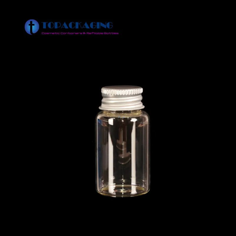 100PCS/LOT-15ML Glass Bottle,Empty Liquid Container,Clear Glass Wishing Botttle With Aluminum Screw Cap,Sample Perfume Vials