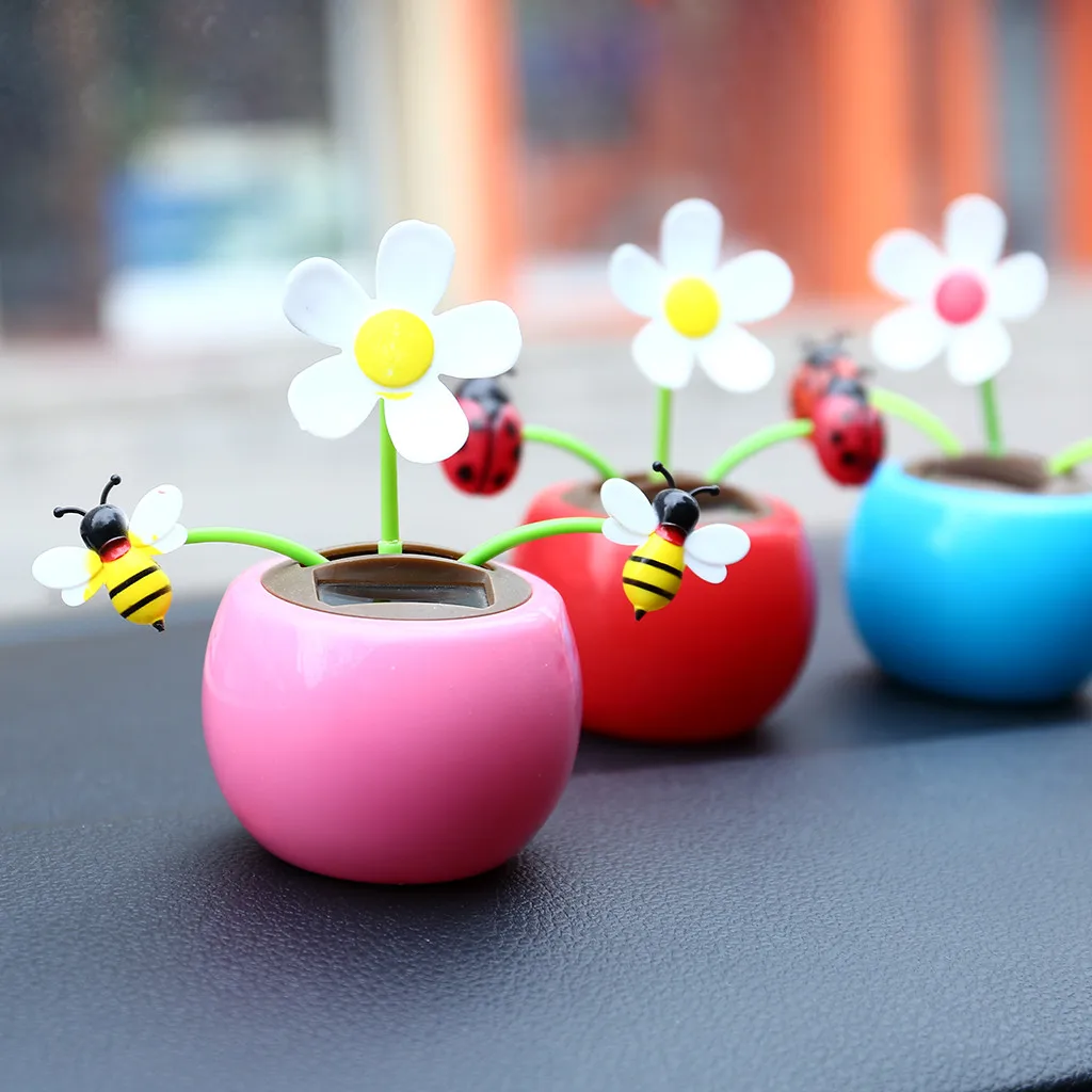 

Newest Car solar energy flower beetle design styling ornaments swing the body dancing doll decoration automotice accessories
