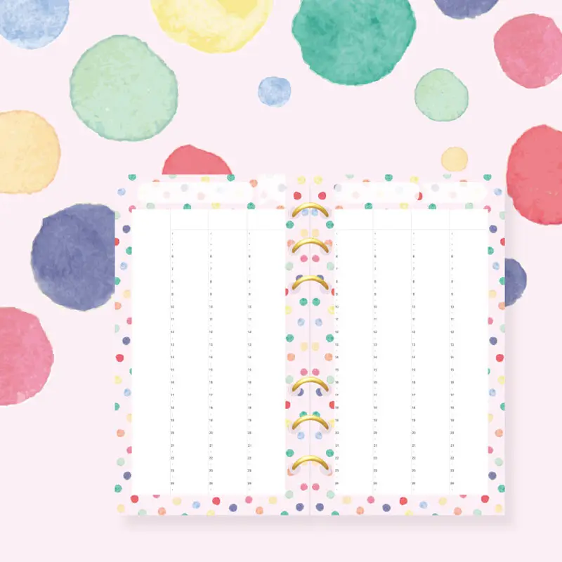 

Planner Pages Dokibook Filler Pages A5 A6 A7 Rainbow Wave Point Weekly Inside Pages