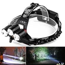 Высококачественный 15000лм светодиодный фонарик для фар Cree 3x XM-L T6 Головной фонарь