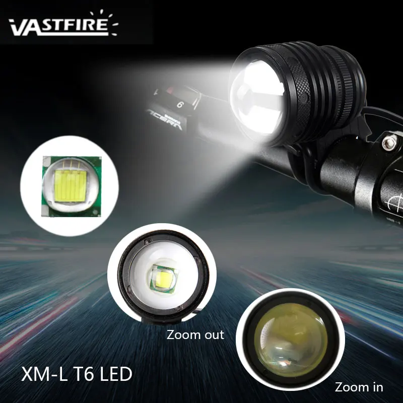 U2 светодиодный налобный фонарь 4000 люмен, масштабируемый велосипедный светильник, 5 режимов безопасности, велосипедный головной светильник+ аккумулятор 6400 мАч+ зарядное устройство+ повязка на голову