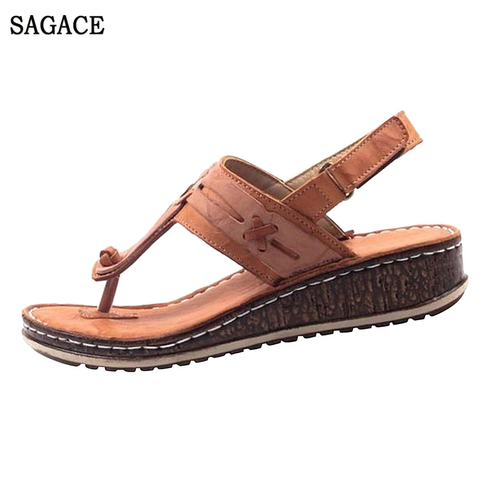 

SAGACE Women's Ladies Summer Hollow Out Wedge Buckle Sandals Casual Shoes Sexy High Quality Outsid Ladies Shoes 2019