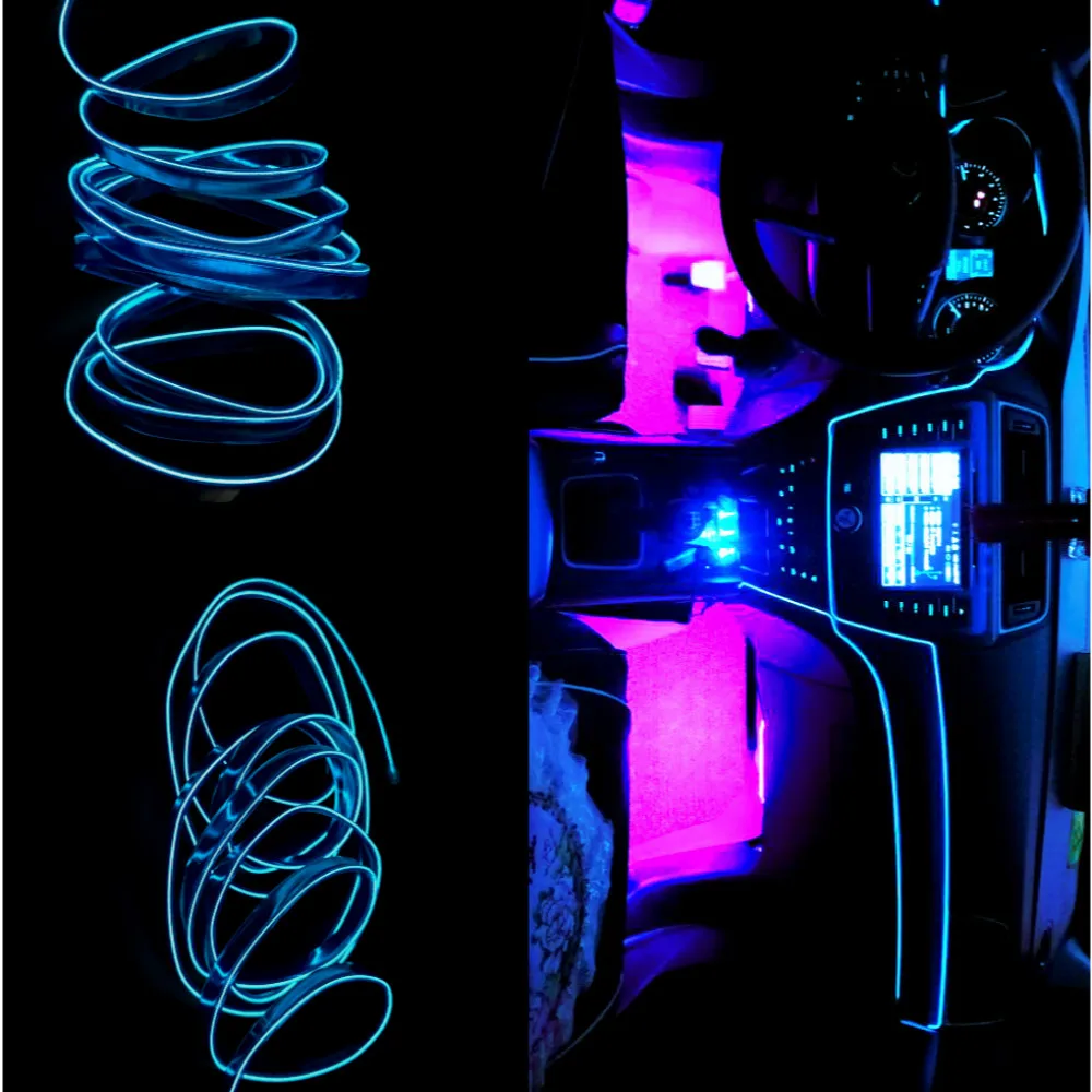 JURUS 1Meter Atmosphere Lamps Car Interior Light El Wire 12V Ambient Light Cold Line Diy Decorative Dashboard Door Car-styling JURUS 1Meter Atmosphere Lamps Car Interior Light El Wire 12V Ambient Light Cold Line Diy Decorative Dashboard Door Car-styling
