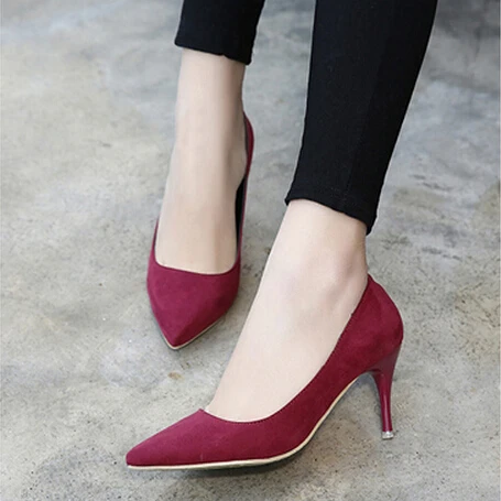 2015 Black Dark Green Hot Pink Wine Red Slip On Shoes Women Platform  Stiletto High Heels Suede Wedding Pointy Pointed Toe Pumps|shoe brake|shoe  charmshoe - AliExpress