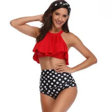 Women Swimwear Two Piece Bikini Set High Waist Bottom Bathing Suit body glove women s smoothies contempo high waist bikini bottom