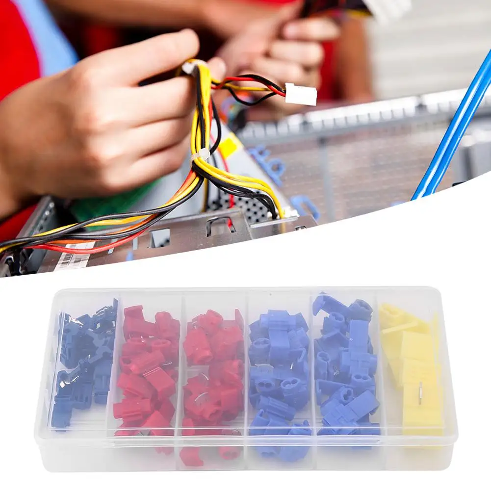 

65Pcs Electrical Connectors Terminals Quick Splice Solderless Wire and T-Tap Electrical Connectors Electrical Kit