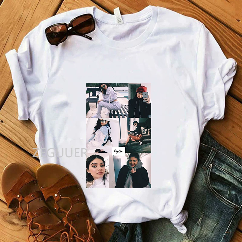

Kendall Print T-Shirt Women Soft Touch 100% Cotton Unisex Style White Casual Tees Lady Soft Harajuku Kendall Jenner Tops