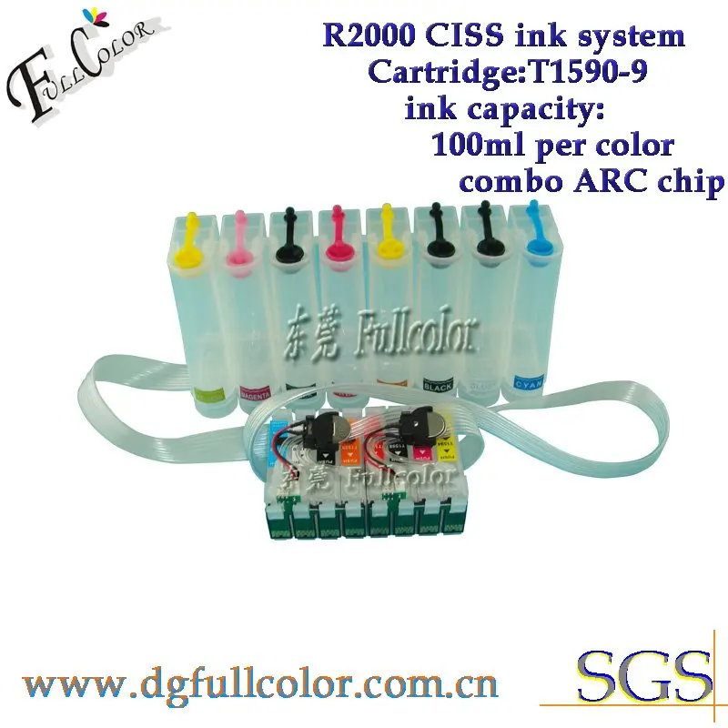 Free shiping  new arrival  R2000 ciss ink system with new combo reset chip for T159 ink cartridge ciss