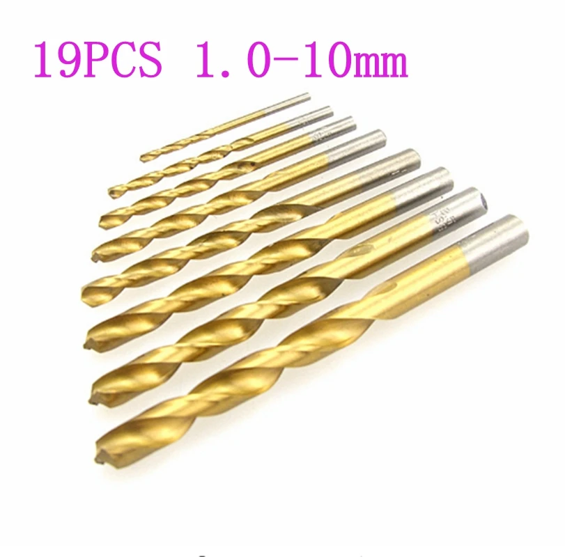 19PCS set hss drilling sleeve cobalt diamond titaniumcoating high speed
