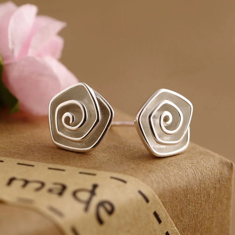 Женские серьги подвески в виде роз из стерлингового серебра 925 пробы|earrings origami|925