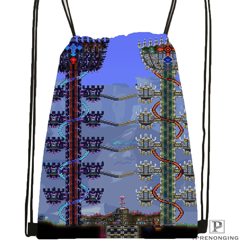 Custom Terraria 5 Drawstring Backpack Bag Cute Daypack Kids Satchel Black Back 31x40cm 180531 04 67
