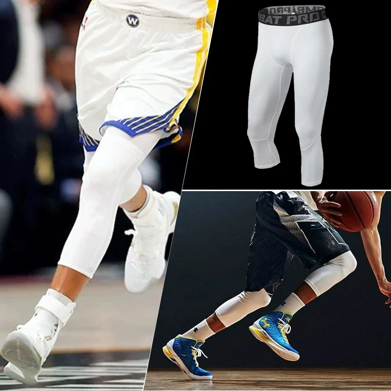 

Men 3/4 Running Compression Pants Tights Gym Basketball Pants Bodybuilding Jogger Jogging Skinny Leggings Trousers Sportswear