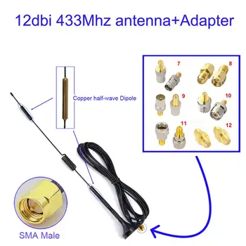 

433Mhz Antenna GSM 12dbi SMA Male Signal Booster+SMA female to BNC TV UHF F male female Adapter