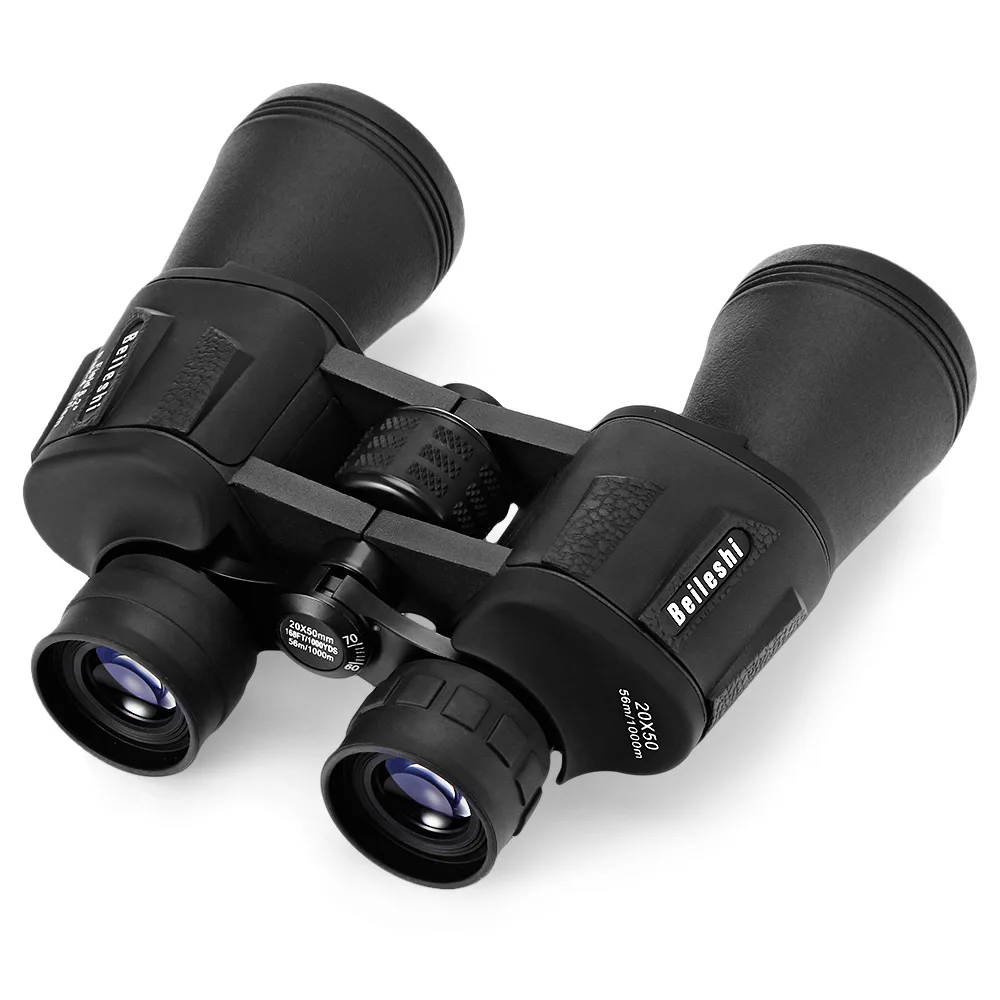 Beileshi 20X50 مناظير 56 M/1000 M HD الليلية واسعة زاوية موشور مجهر في الهواء الطلق للطي تلسكوب BAK4 HD الرؤية مجهر