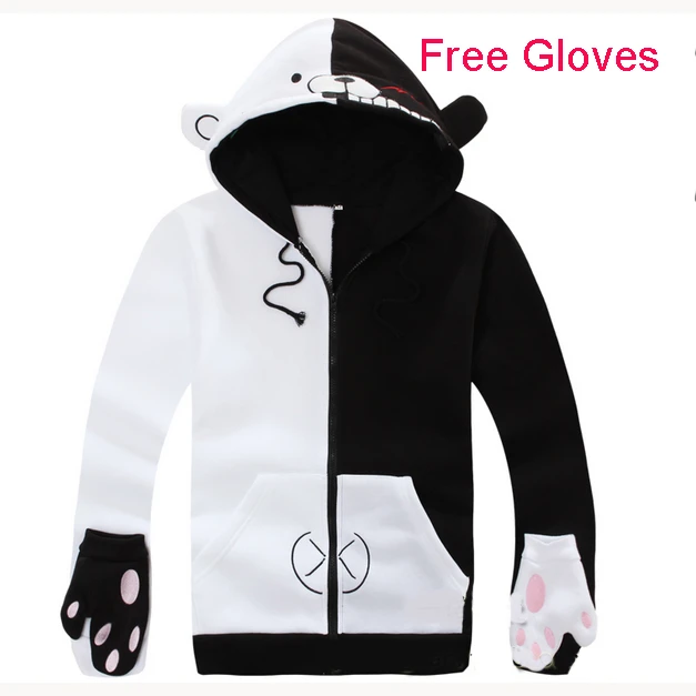 Dangan Ronpa Monobear Monokuma Black White Bear Sweatshirt Hoodie coat Dangan Ronpa Monobear Monokuma Black White Bear Sweatshirt Hoodie coat