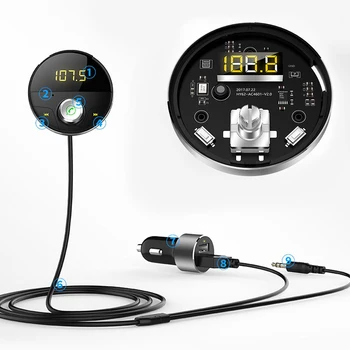 

Vehicle MP3 Player 3.5mm Jack MP3 Player Car USB Adapter Bluetooth Car Kit Handsfree AUX FM Transmitter Launcher Center Console