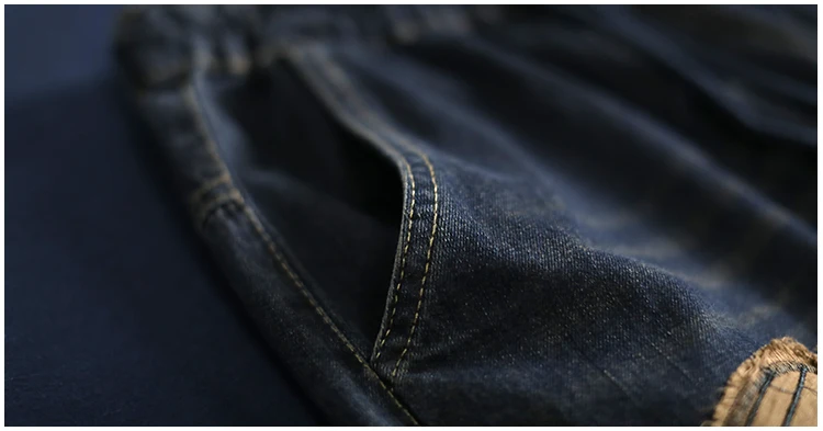 Тяжелая вышивка Национальный Ветер Sen женские линии печати мультфильм джинсы отверстие эластичный пояс шаровары брюки повседневные брюки редис