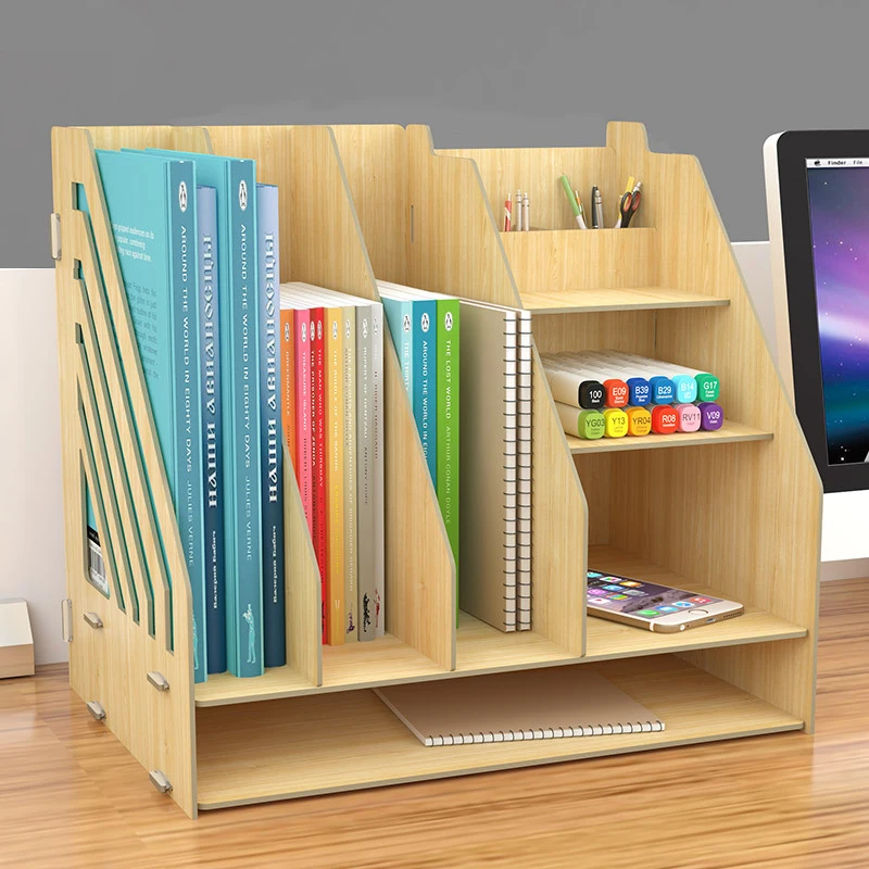 DIY Настольная книжная полка настольная коробка для хранения документов книги