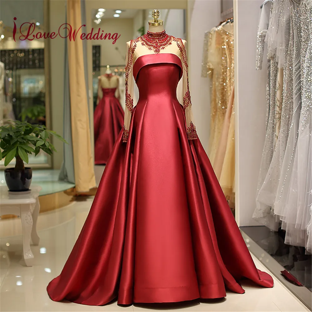 ILoveWedding вечернее платье одежда с длинным рукавом великолепные босоножки