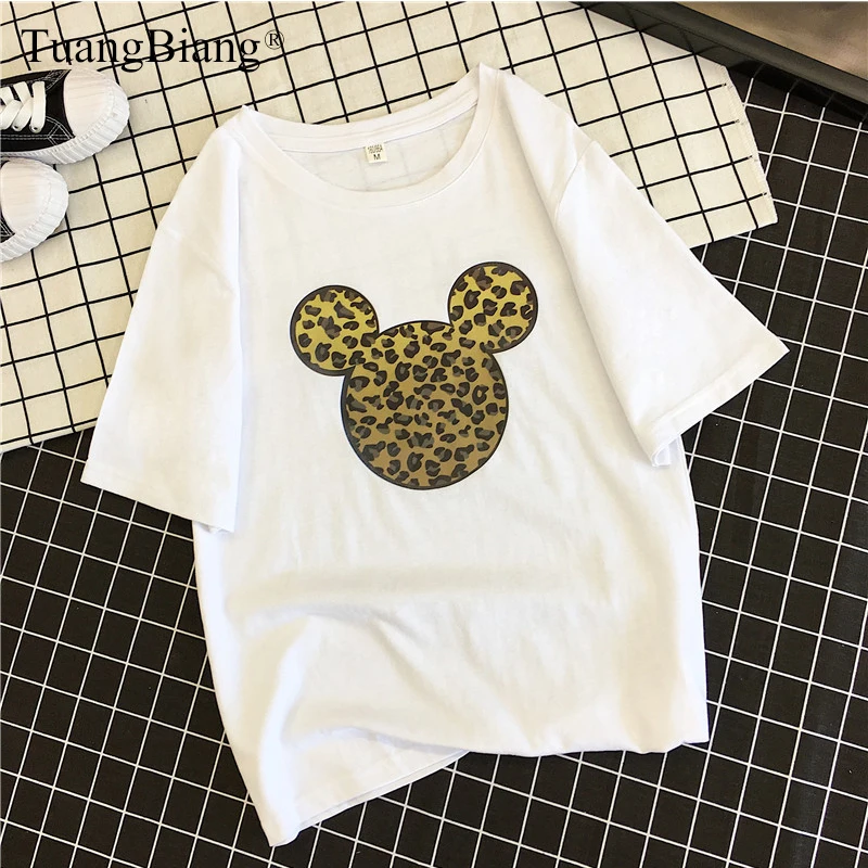 

Cool rabbit Print Ladies Summer 2019 Spring Cotton Loose T Shirt Femme Short sleeve fashion T Tops Women Clothing O-Neck Tshirts