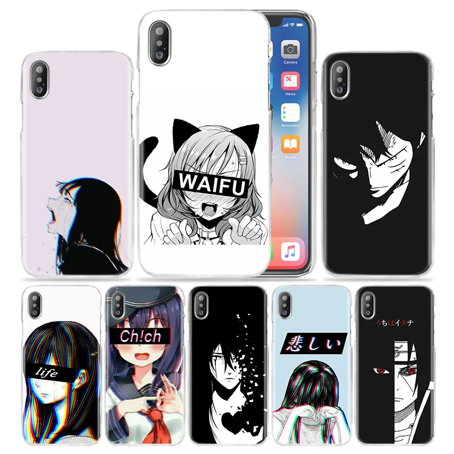 

Case for iPhone XS Max XR X 10 7 7S 8 6 6S Plus 5S SE 5 4S 4 5C Clear Hard Plastic Phone Cover Coque LEWD Sad Japanese Anime Hot