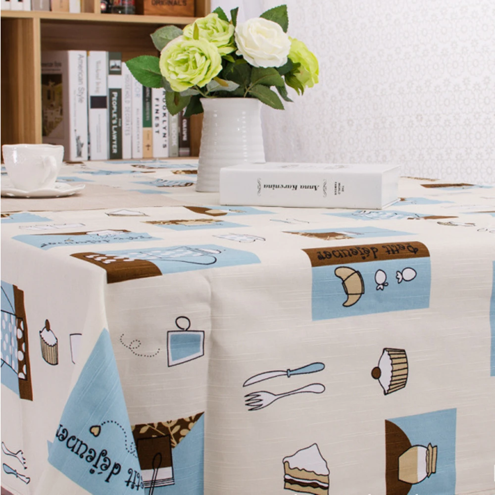 Coffee pot printing tablecloth cotton thick dining tablecloth hotel restaurant tablecloth home 