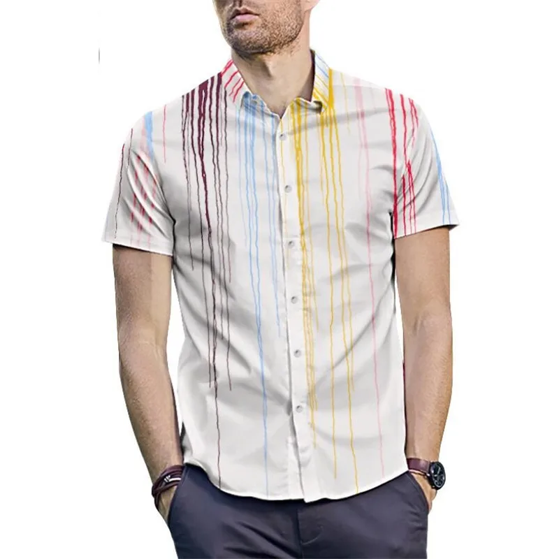 men shirt 11 Европейский Размер Уличная Мужская рубашка леопардовая летняя гавайская рубашка с 3D принтом Мужская классическая мужская рубашка Повседневная брендовая одежда - Цвет: men shirt 11