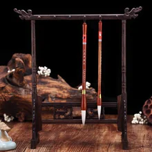 Китайская традиционная ручка-кисть для каллиграфии, держатель 12 крючков, деревянная ручка с куриным крылом, вешалка для кистей, подставка для рисования