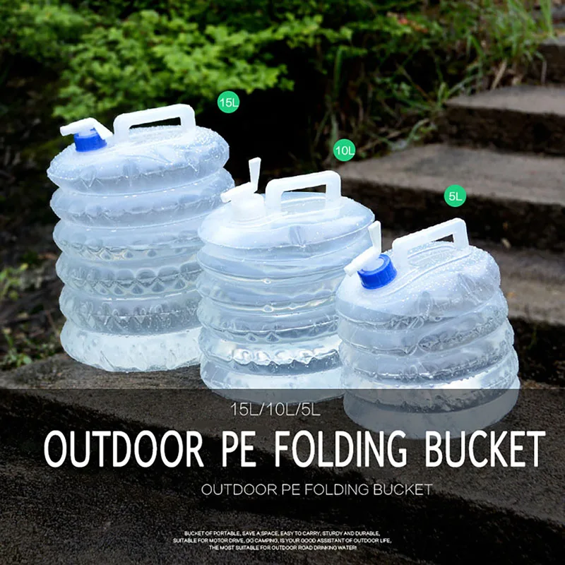 Открытый ведро воды складная сумка для хранения воды 5/10/15L Складной PE Пластик Еда Класс бутылка для воды контейнер для выживания