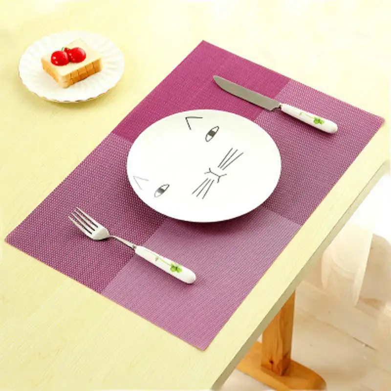 Новая мода ПВХ коврики под посуду на стол в европейском стиле Стиль Кухня инструмент Салфетки сервировочные каботажное судно Кофе Чай подставка - Цвет: purple