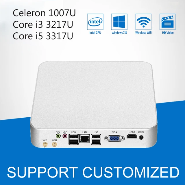 Cheap Intel Mini PC Core i5 4200U Celeron 1007U Cooling Fan Windows 10 Mini Computer Desktop HTPC Multimedie Office Computer