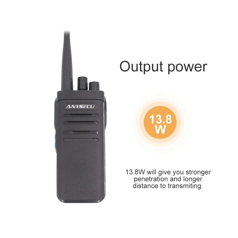 Высокая выходная мощность 13,8 Вт AC-P900 двухстороннее радио Anysecu Walkie Talkie 400-520MHz Ham радио UHF приемопередатчик