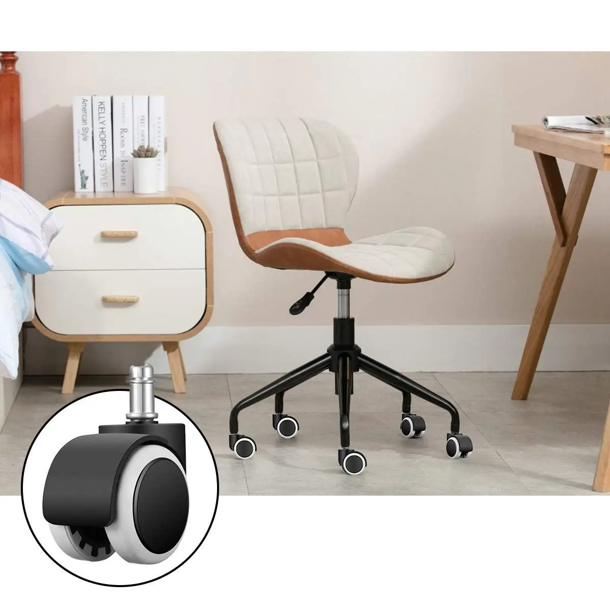 

6 Pcs Office Chair Caster Replacement Wheel Swivel Caster Mute Hard Floor Castor Office Chair Castor Non-slip Universal Caster