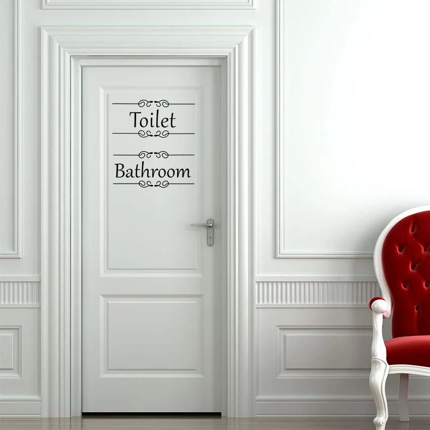1PC Creative Bathroom Toilet Decor Door Sticker Wall Sticker Vinyl Decal PVC Vintage Decoration Sticker 1PC Creative Bathroom Toilet Decor Door Sticker Wall Sticker Vinyl Decal PVC Vintage Decoration Sticker
