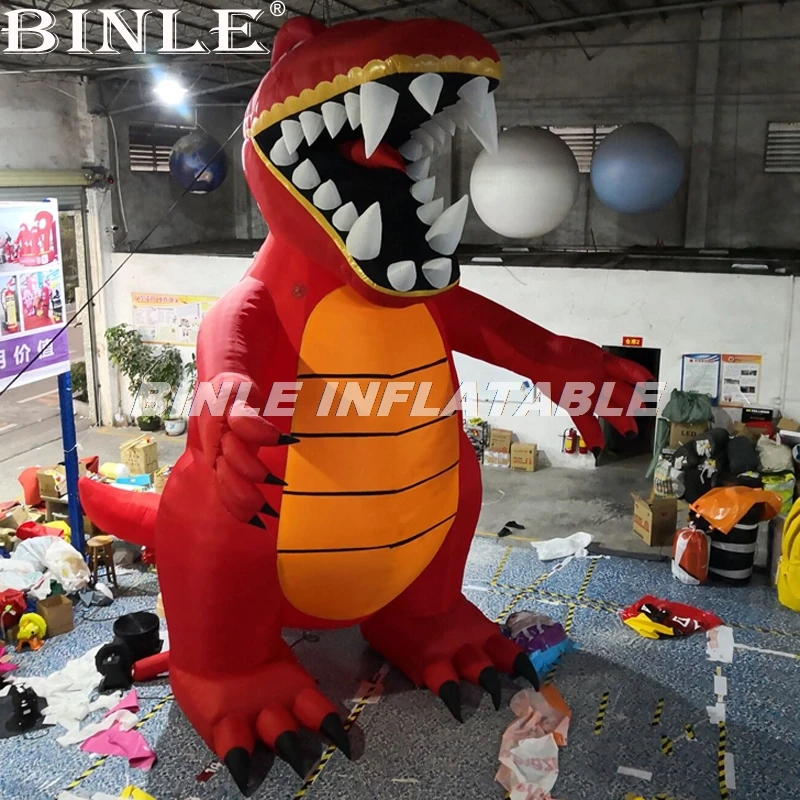 

Popular 6mH standing red color giant inflatable dinosaur large inflatable animal balloon for advertising