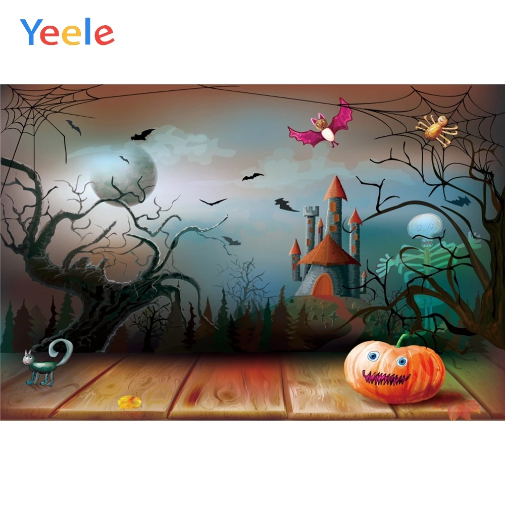 Yeele Хэллоуин ночь Скелет Тыква фонарь паук фотография фоны индивидуальные