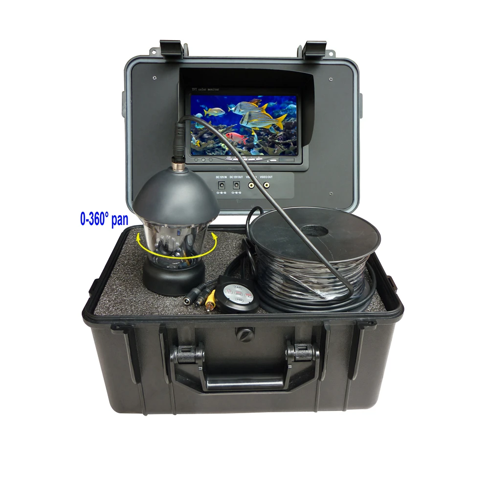 

HD 600TVL 7" TFT Color LCD 20m Cable Fish Finder Underwater Camera 12pcs LED Rotate 360 Degree Video Fishing Camera